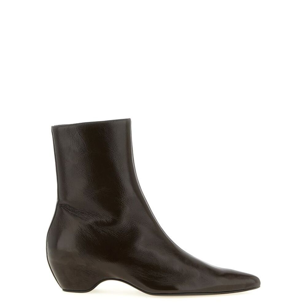 Khaite Brown Calfskin Ankle Women's Boots
